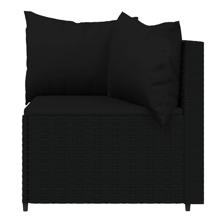 Set mobilier de grădină cu perne, 3 piese, negru, poliratan - WALTI WALTI