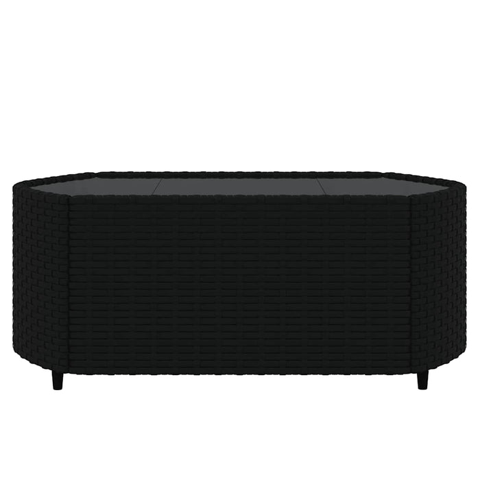Set mobilier de grădină cu perne, 3 piese, negru, poliratan - WALTI WALTI