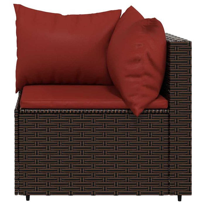 Set mobilier de grădină cu perne, 3 piese, maro, poliratan - WALTI WALTI