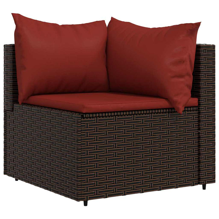 Set mobilier de grădină cu perne, 4 piese, maro, poliratan WALTI