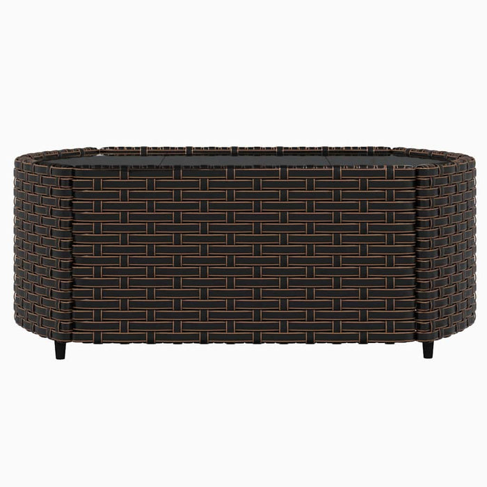 Set mobilier de grădină cu perne, 3 piese, maro, poliratan - WALTI WALTI