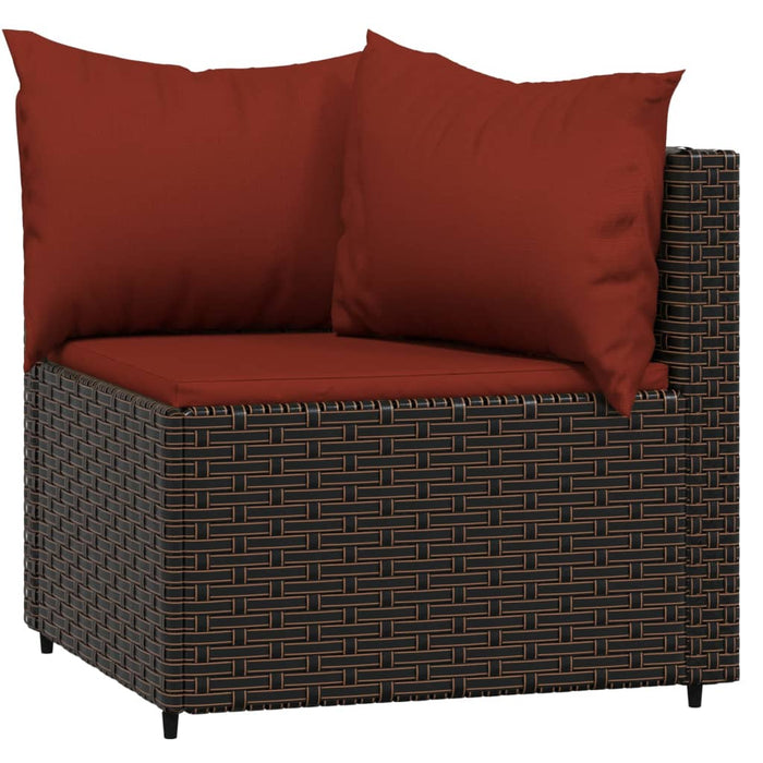 Set mobilier de grădină cu perne, 4 piese, maro, poliratan WALTI