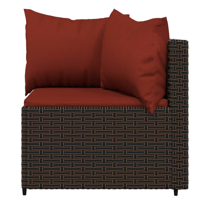 Set mobilier de grădină cu perne, 4 piese, maro, poliratan WALTI