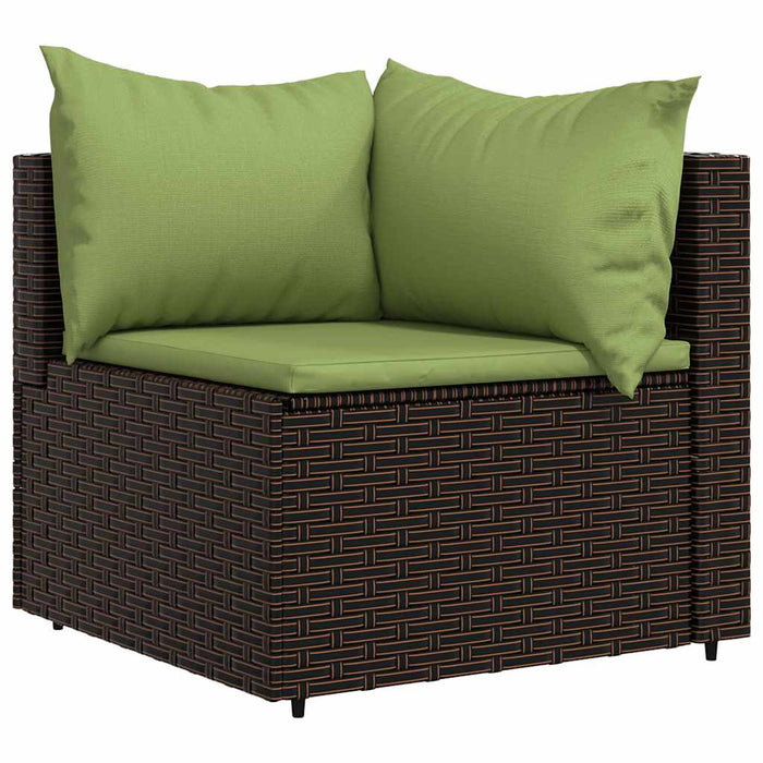 Set mobilier de grădină cu perne, 4 piese, maro, poliratan WALTI