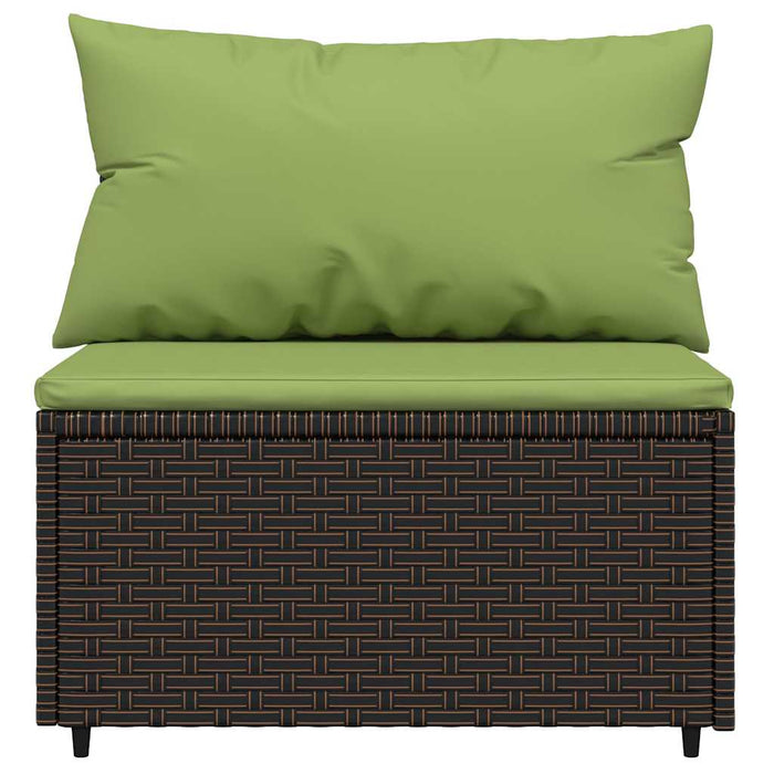 Set mobilier de grădină cu perne, 4 piese, maro, poliratan WALTI