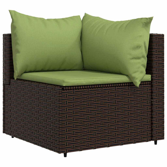 Set mobilier de grădină cu perne, 4 piese, maro, poliratan - WALTI WALTI