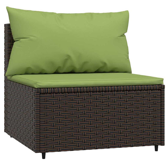 Set mobilier de grădină cu perne, 4 piese, maro, poliratan - WALTI WALTI