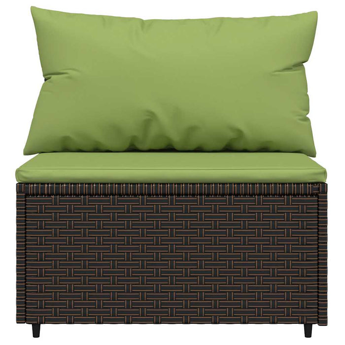 Set mobilier de grădină cu perne, 4 piese, maro, poliratan - WALTI WALTI