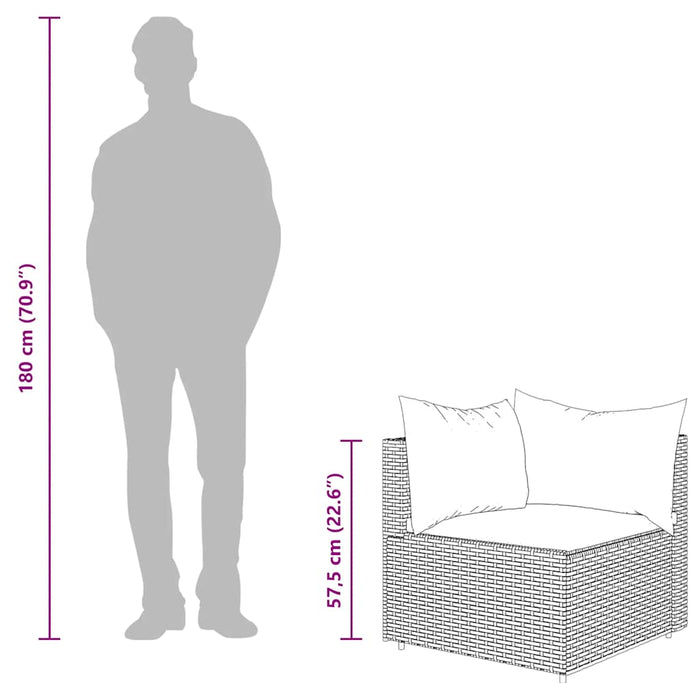 Set mobilier de grădină cu perne, 4 piese, maro, poliratan - WALTI WALTI