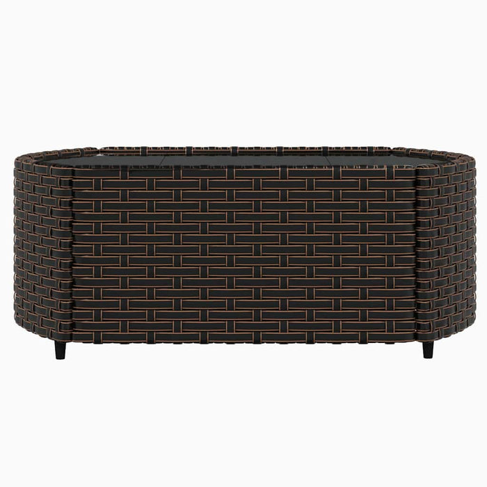 Set mobilier de grădină cu perne, 3 piese, maro, poliratan - WALTI WALTI