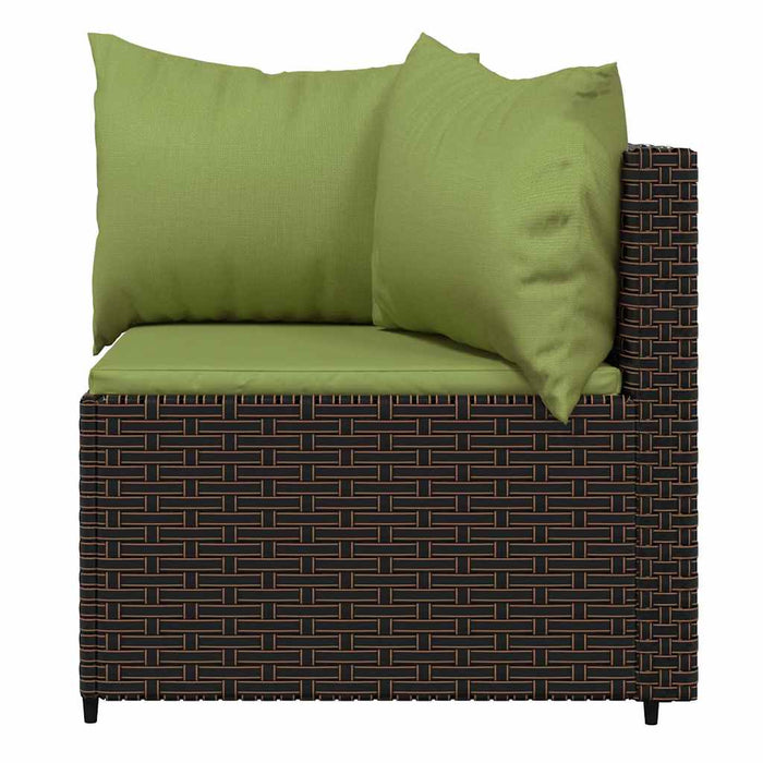 Set mobilier de grădină cu perne, 3 piese, maro, poliratan - WALTI WALTI