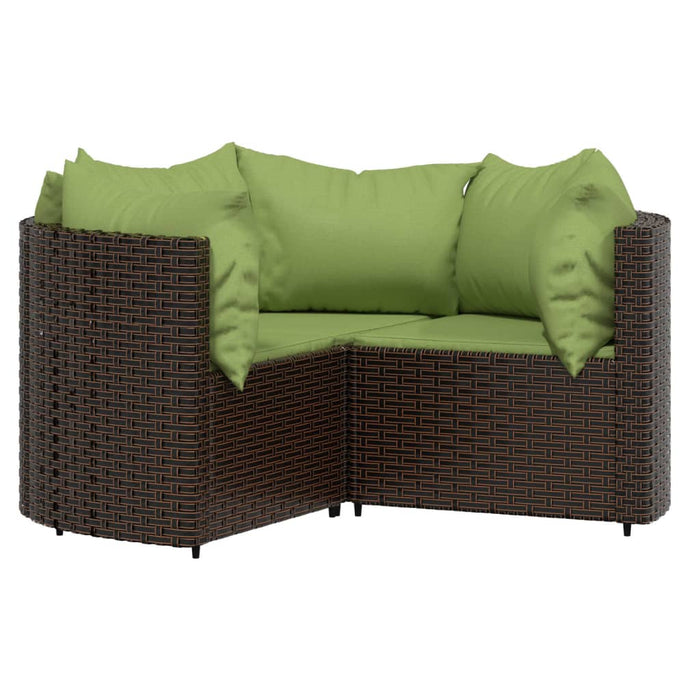Set mobilier de grădină cu perne, 4 piese, maro, poliratan WALTI