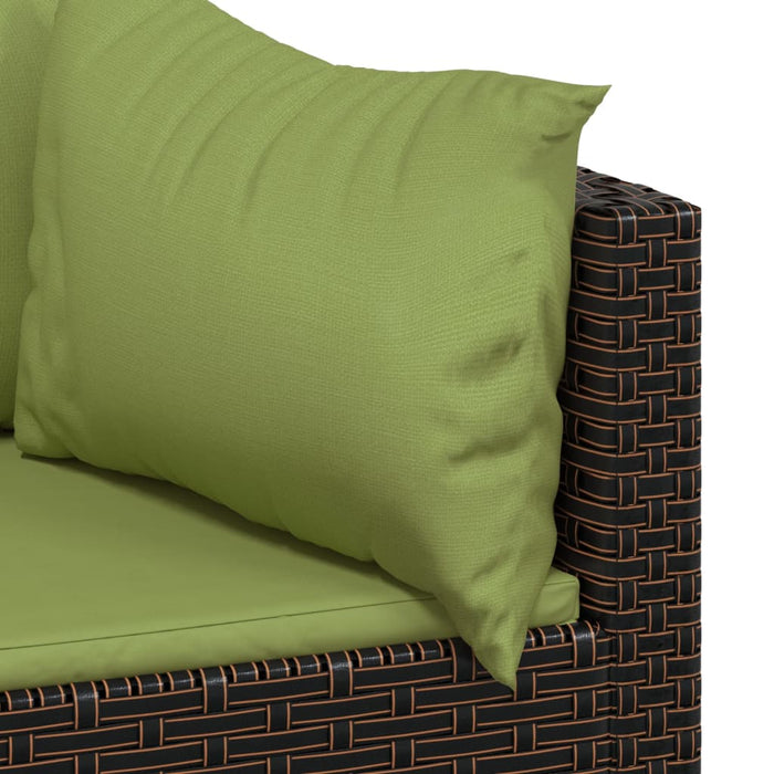 Set mobilier de grădină cu perne, 4 piese, maro, poliratan WALTI