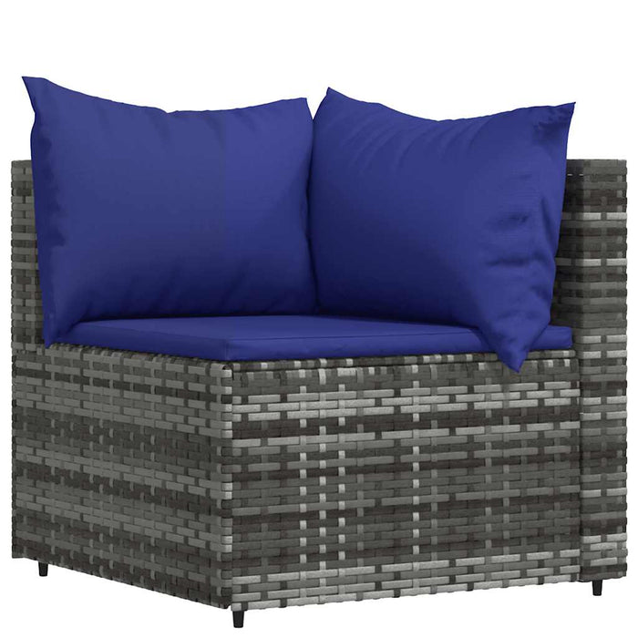 Set mobilier de grădină cu perne, 3 piese, gri, poliratan WALTI