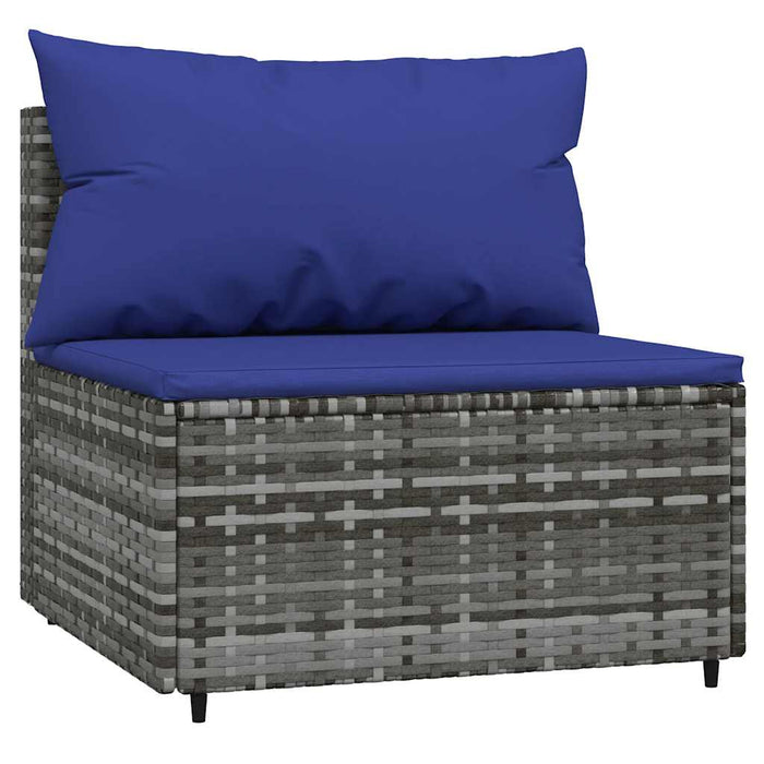 Set mobilier de grădină cu perne, 3 piese, gri, poliratan WALTI
