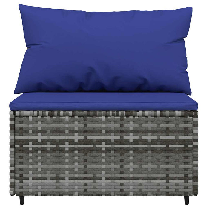 Set mobilier de grădină cu perne, 3 piese, gri, poliratan WALTI