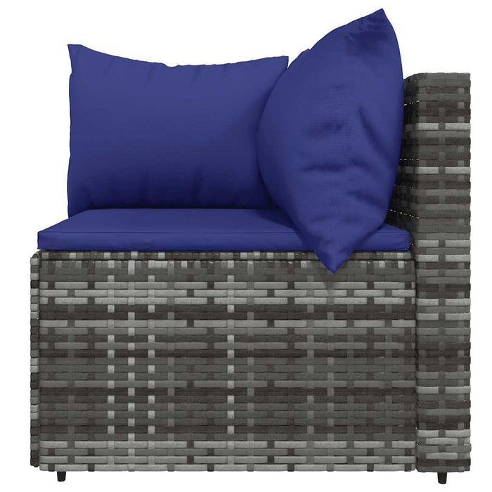 Set mobilier de grădină cu perne, 3 piese, gri, poliratan WALTI