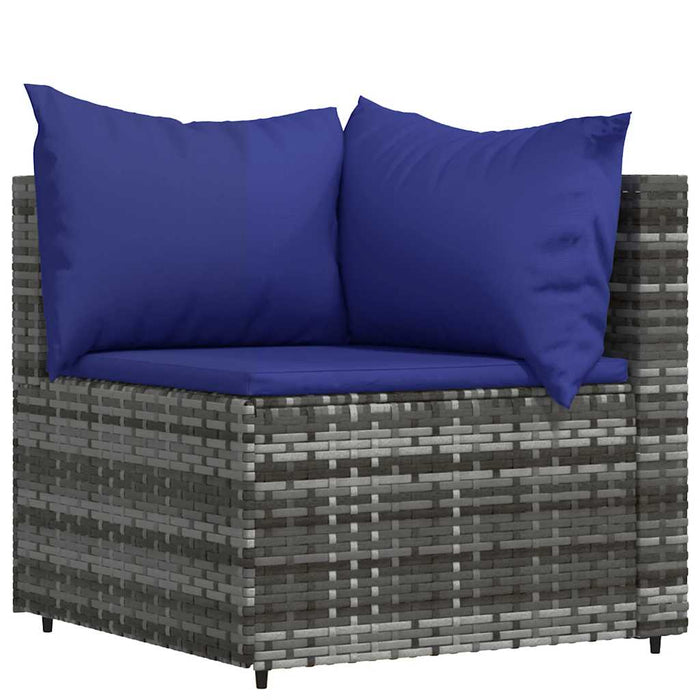Set mobilier de grădină cu perne, 3 piese, gri, poliratan - WALTI WALTI