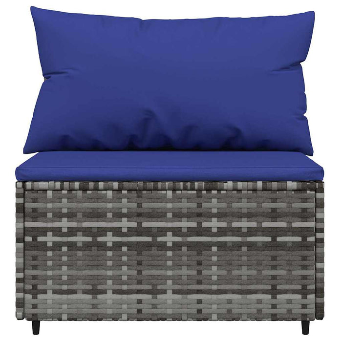 Set mobilier de grădină cu perne, 3 piese, gri, poliratan - WALTI WALTI