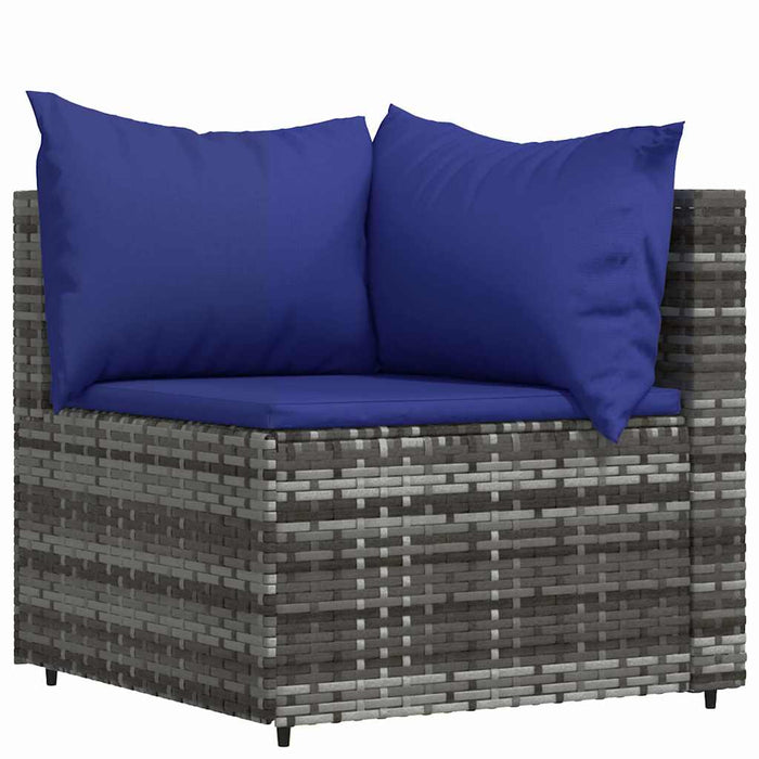 Set mobilier de grădină cu perne, 4 piese, gri, poliratan - WALTI WALTI