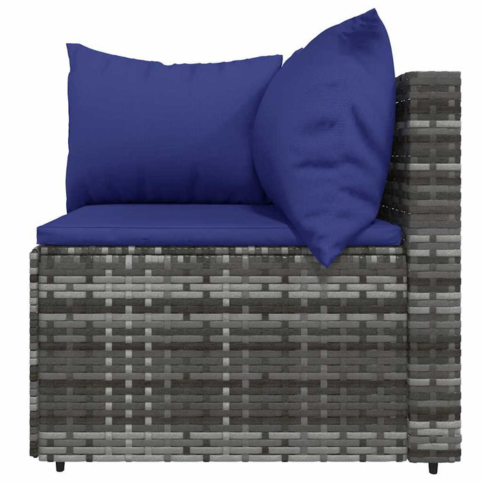Set mobilier de grădină cu perne, 4 piese, gri, poliratan - WALTI WALTI
