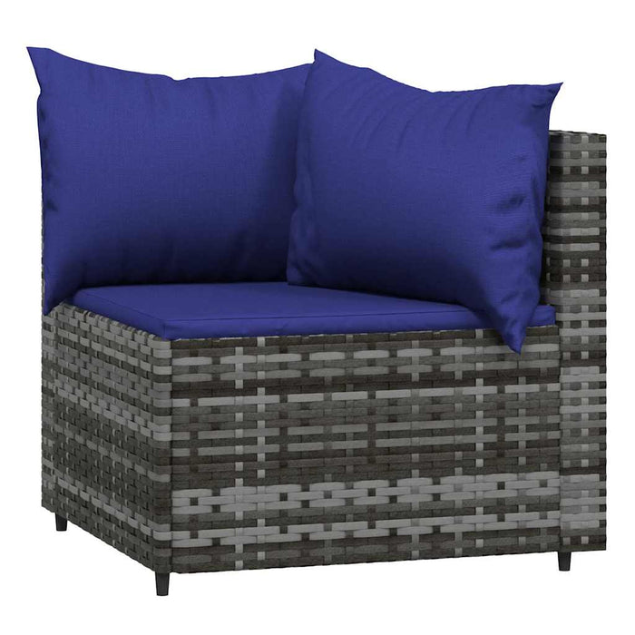 Set mobilier de grădină cu perne, 3 piese, gri, poliratan - WALTI WALTI