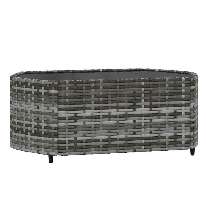 Set mobilier de grădină cu perne, 3 piese, gri, poliratan - WALTI WALTI