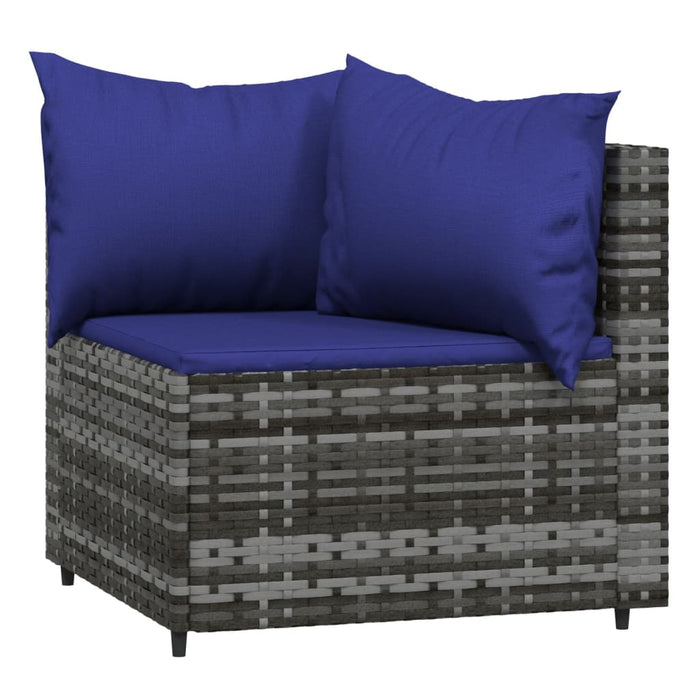 Set mobilier de grădină cu perne, 4 piese, gri, poliratan WALTI