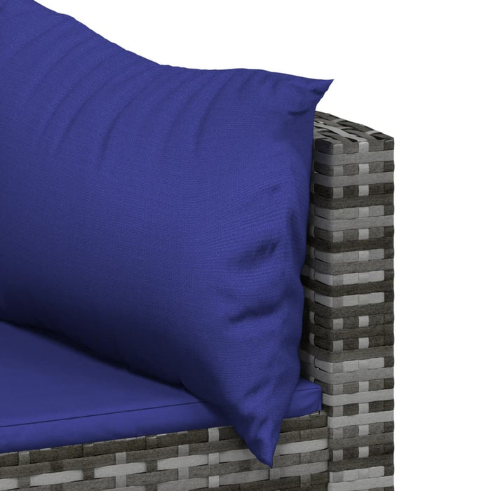 Set mobilier de grădină cu perne, 4 piese, gri, poliratan WALTI