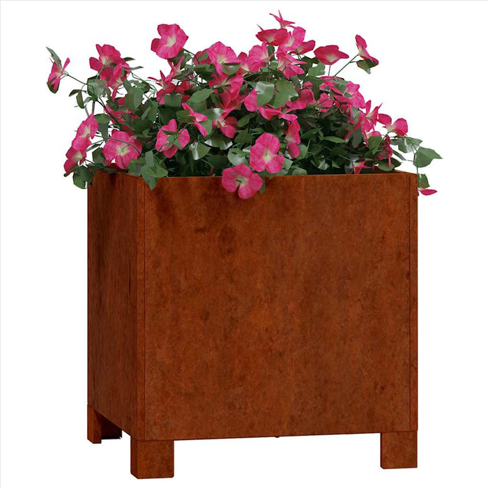 Jardinieră cu picioare, ruginiu, 30x30x30 cm, oțel corten WALTI