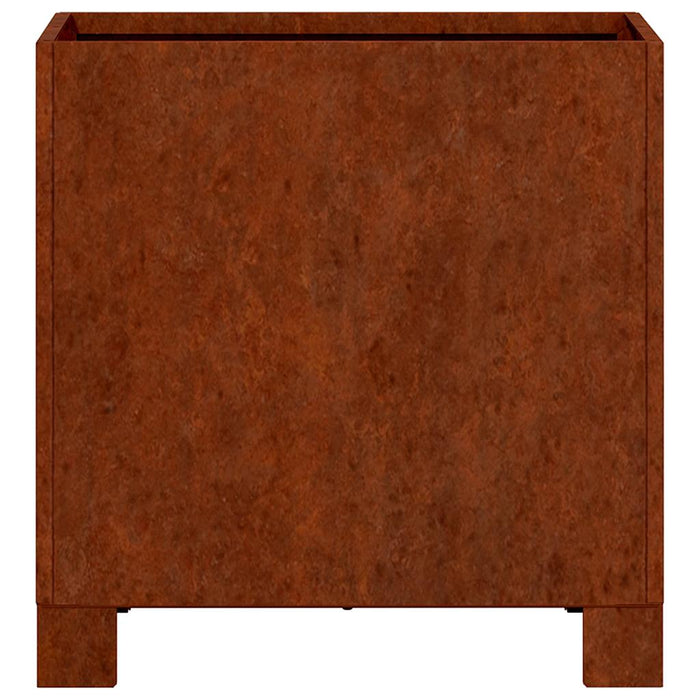 Jardinieră cu picioare, 2 buc, ruginiu, 30x30x30cm, oțel corten WALTI