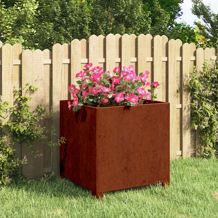Jardinieră cu picioare, ruginiu, 40x40x40 cm, oțel corten - WALTI WALTI
