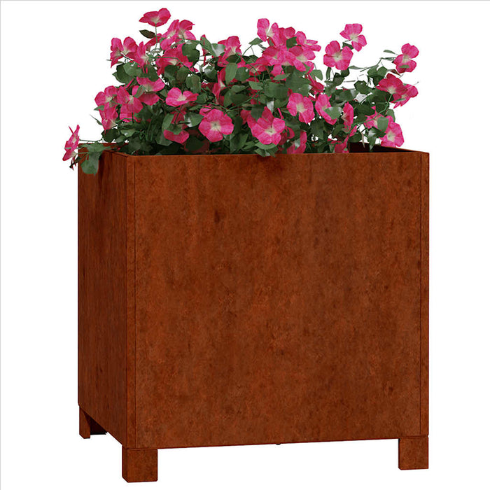 Jardiniere cu picioare 2 buc. ruginiu 40x40x40 cm oțel corten WALTI