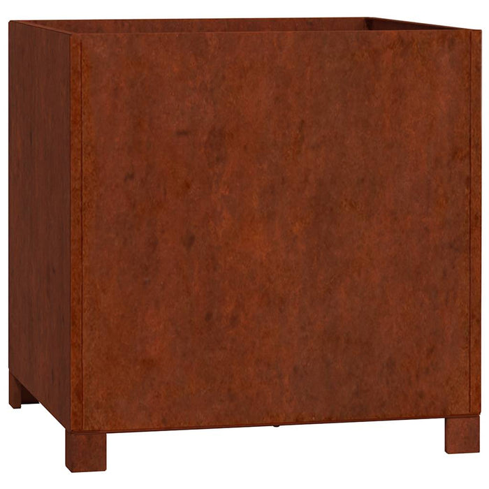 Jardinieră cu picioare, ruginiu, 50x50x50 cm, oțel corten WALTI