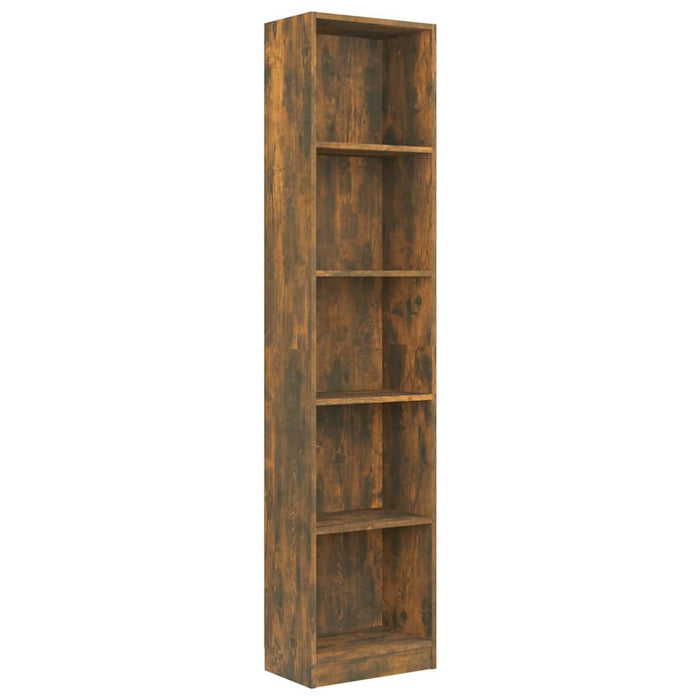 Bibliotecă 5 niveluri stejar fumuriu 40x24x175 cm lemn compozit WALTI