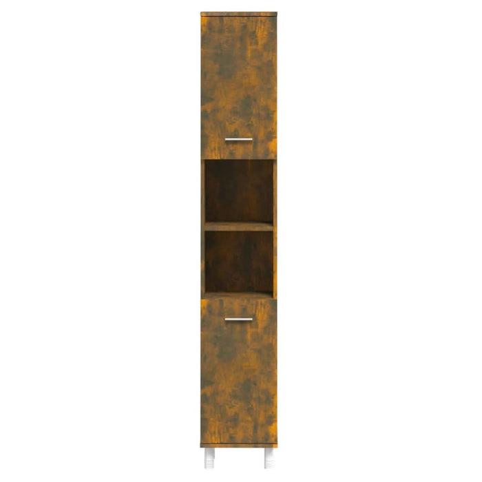 Dulap de baie, stejar fumuriu, 30x30x179 cm, lemn prelucrat - WALTI WALTI