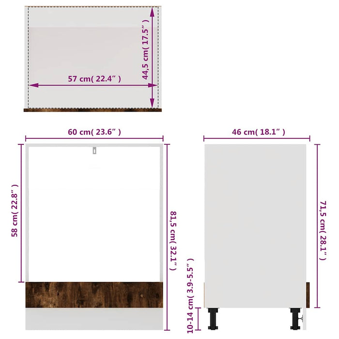 Dulap pentru cuptor "Riga" stejar fumuriu 60x46x81,5 cm WALTI
