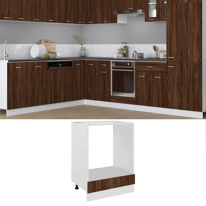 Dulap pentru cuptor "Riga", stejar maro, 60x46x81,5 cm, WALTI