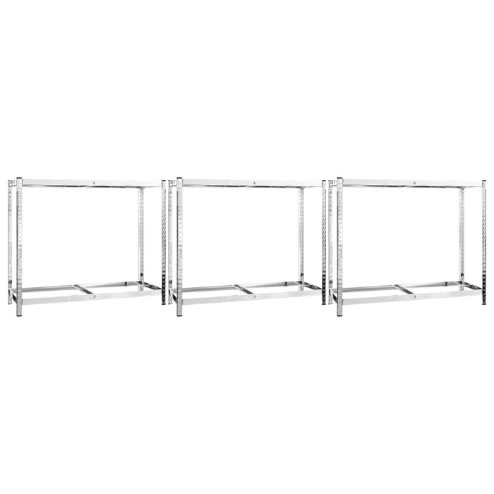 Rafturi anvelope 2 niveluri 3 buc. argintiu 110x40x110 cm oțel WALTI