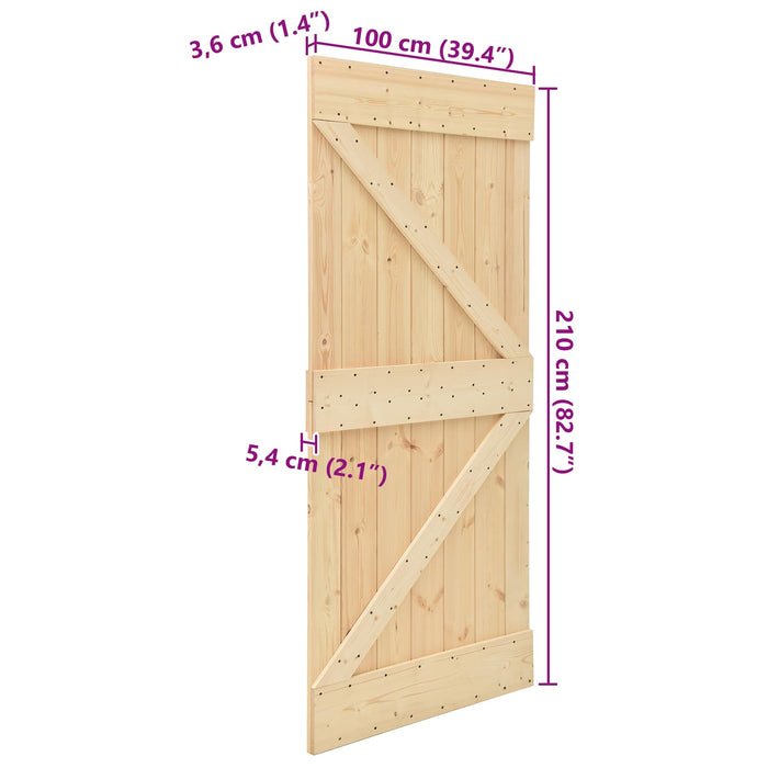 Ușă NARVIK natural 100 x 210 cm Lemn de Pin Solid - WALTI WALTI