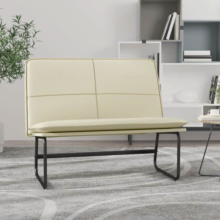 Bancă, crem, 100x75x76 cm, piele ecologică - WALTI WALTI