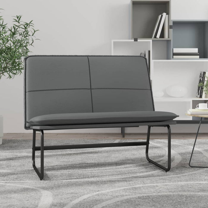 Bancă, gri, 100x75x76 cm, piele ecologică WALTI