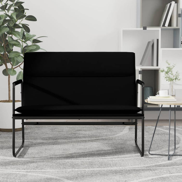 Bancă, negru, 100x64x80 cm, piele ecologică - WALTI WALTI
