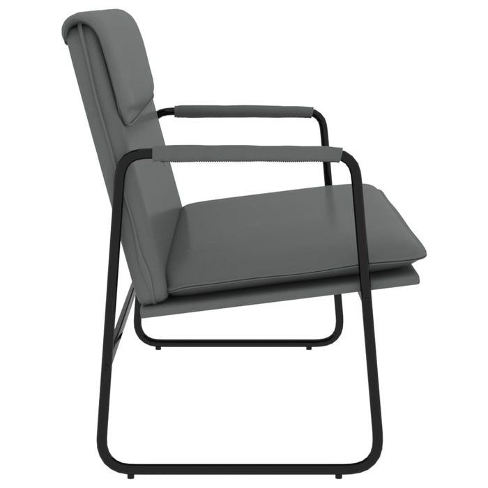 Bancă, gri, 100x64x80 cm, piele ecologică - WALTI WALTI