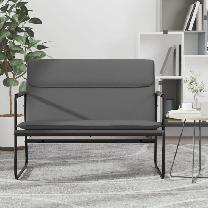 Bancă, gri, 100x64x80 cm, piele ecologică - WALTI WALTI