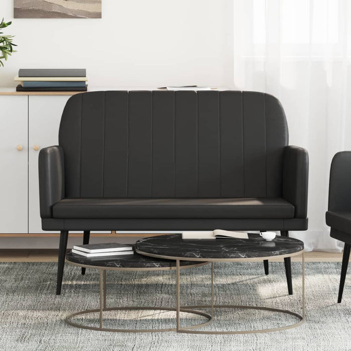 Bancă, negru, 107x80x81 cm, piele ecologică - WALTI WALTI