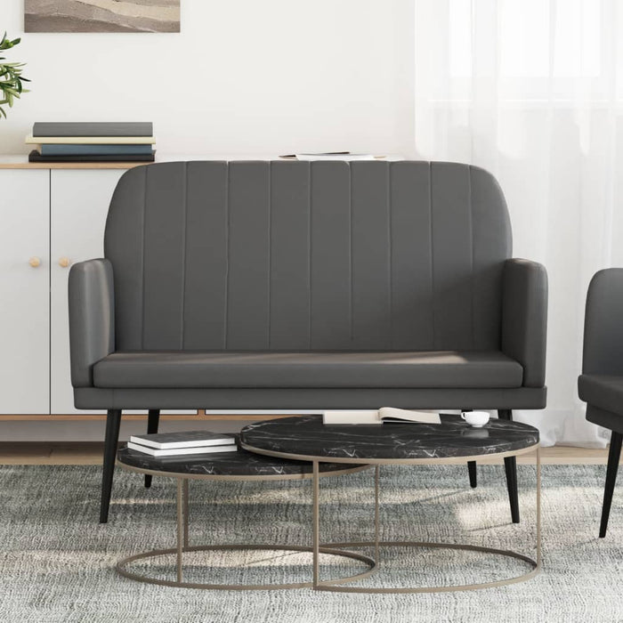Bancă, gri, 107x80x81 cm, piele ecologică - WALTI WALTI
