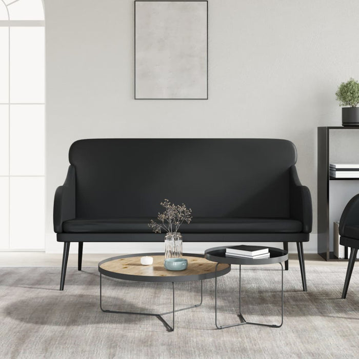 Bancă, negru, 110x76x80 cm, piele ecologică - WALTI WALTI