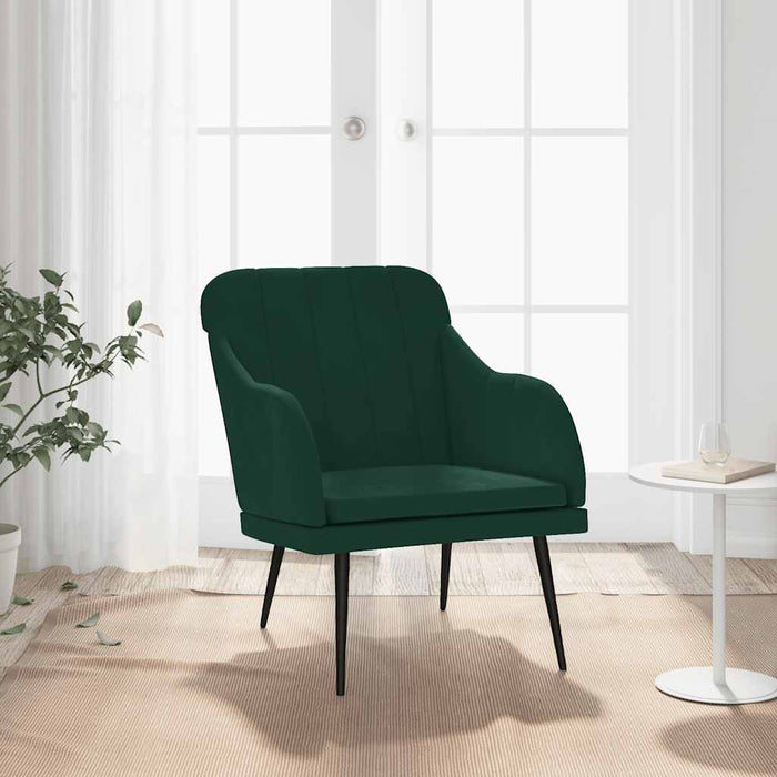 Fotoliu, verde închis, 63x76x80 cm, catifea WALTI