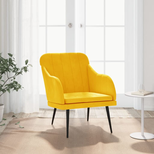 Fotoliu, galben, 63x76x80 cm, catifea - WALTI WALTI